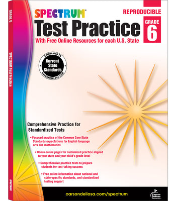 Book cover for Spectrum Test Practice, Grade 6