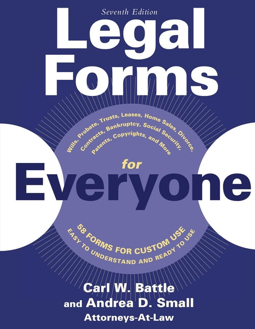 Book cover for Legal Forms for Everyone: Wills, Probate, Trusts, Leases, Home Sales, Divorce, Contracts, Bankruptcy, Social Security, Patents, Copyrights, and