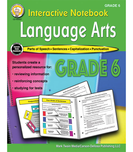 Book cover for Interactive Notebook: Language Arts Resource Book, Grade 6