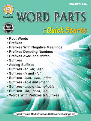 Book cover for Word Parts Quick Starts Workbook, Grades 4 - 12