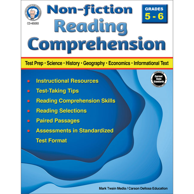 Book cover for Nonfiction Reading Comprehension Workbook, Grades 5 - 6