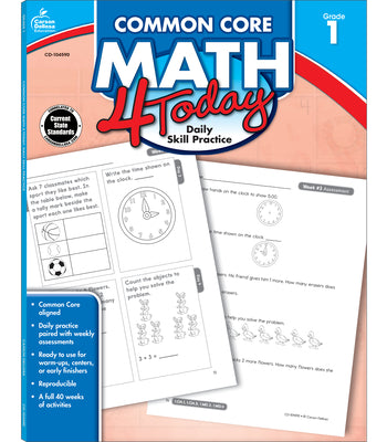 Book cover for Common Core Math 4 Today, Grade 1: Daily Skill Practice Volume 4