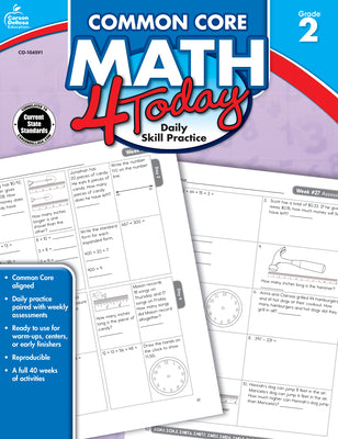 Book cover for Common Core Math 4 Today, Grade 2: Daily Skill Practice Volume 5