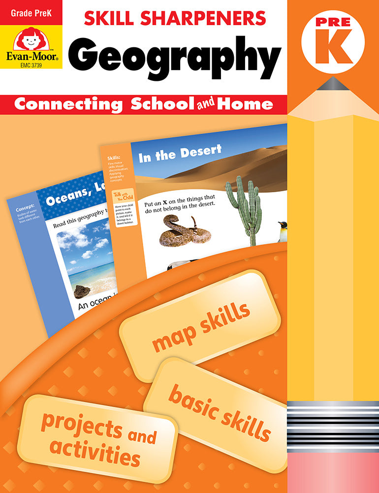 Book cover for Skill Sharpeners: Geography, Prek Workbook