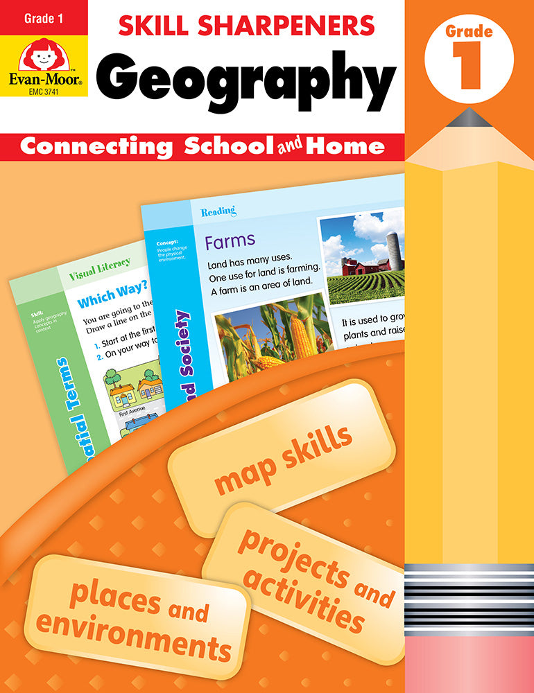 Book cover for Skill Sharpeners: Geography, Grade 1 Workbook