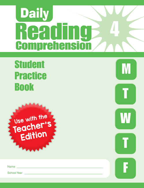 Book cover for Daily Reading Comprehension, Grade 4 Student Edition Workbook