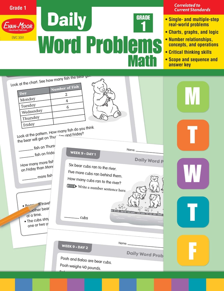 Book cover for Daily Word Problems Math, Grade 1 Teacher Edition