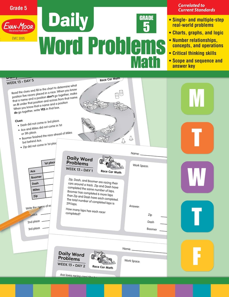 Book cover for Daily Word Problems Math, Grade 5 Teacher Edition