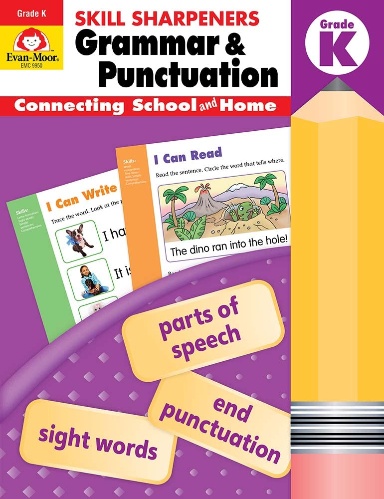Book cover for Skill Sharpeners: Grammar & Punctuation, Kindergarten Workbook