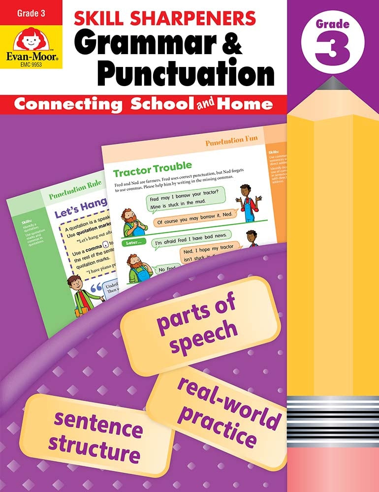 Book cover for Skill Sharpeners: Grammar & Punctuation, Grade 3 Workbook