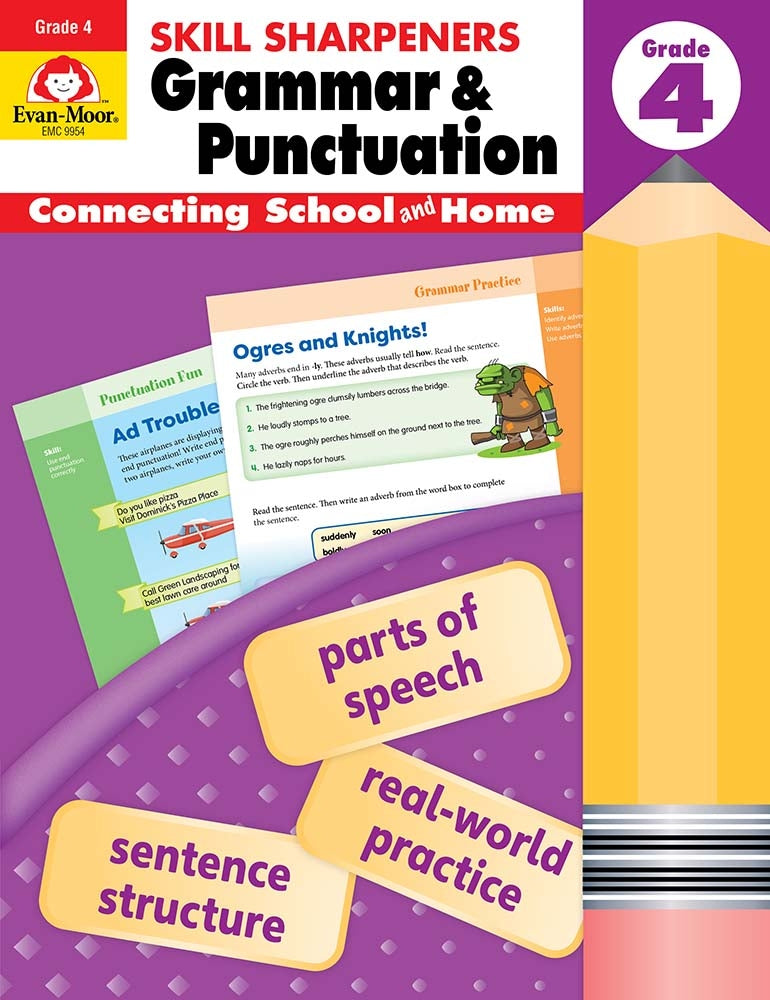 Book cover for Skill Sharpeners: Grammar & Punctuation, Grade 4 Workbook