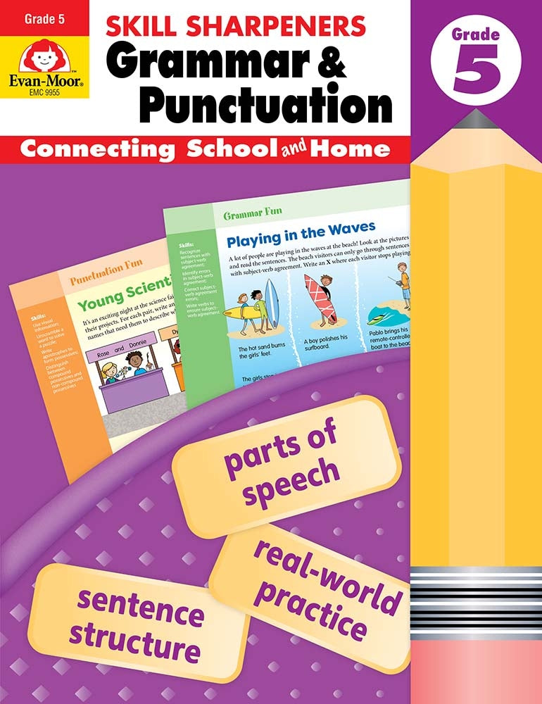 Book cover for Skill Sharpeners: Grammar & Punctuation, Grade 5 Workbook