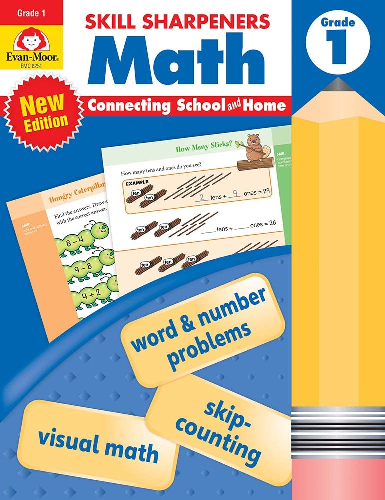 Book cover for Skill Sharpeners: Math, Grade 1 Workbook