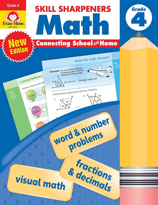 Book cover for Skill Sharpeners: Math, Grade 4 Workbook