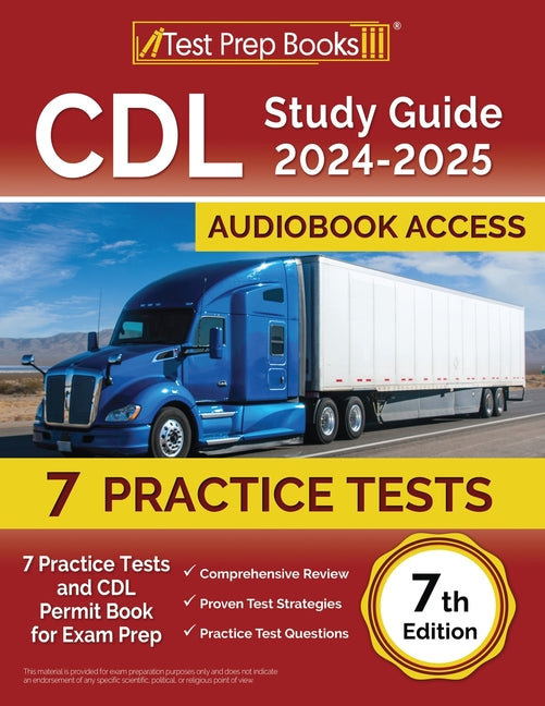 Book cover for CDL Study Guide 2024-2025: 7 Practice Tests and CDL Permit Book for Exam Prep [7th Edition]