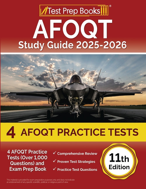 Book cover for AFOQT Study Guide 2025-2026: 4 AFOQT Practice Tests (Over 1,000 Questions) and Exam Prep Book [11th Edition]