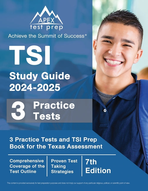 Book cover for TSI Study Guide 2024-2025: 3 Practice Tests and TSI Prep Book for the Texas Assessment [7th Edition]