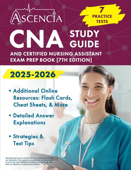 Book cover for CNA Study Guide 2025-2026: 7 Practice Tests and Certified Nursing Assistant Exam Prep Book [7th Edition]