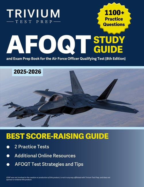 Book cover for AFOQT Study Guide 2025-2026: 1,100+ Practice Questions and Exam Prep Book for the Air Force Officer Qualifying Test [8th Edition]