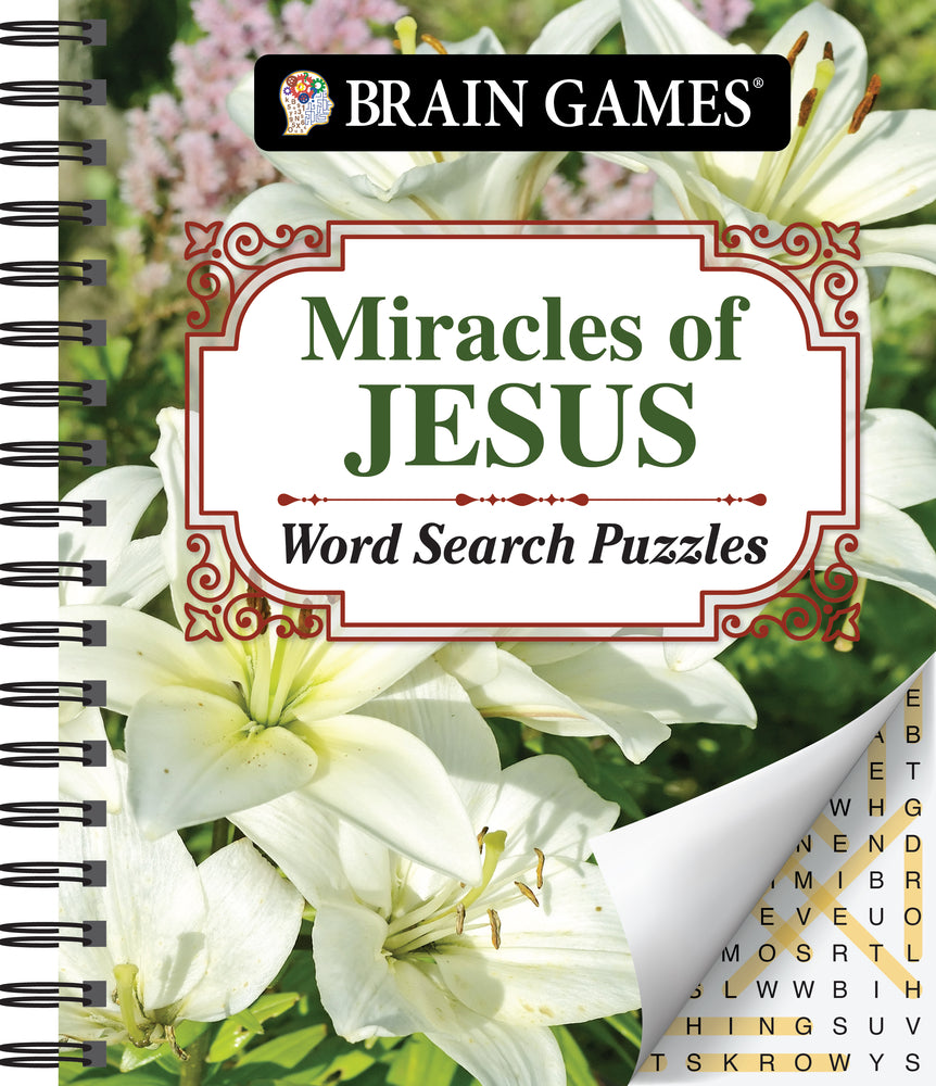 Book cover for Brain Games - Miracles of Jesus Word Search Puzzles