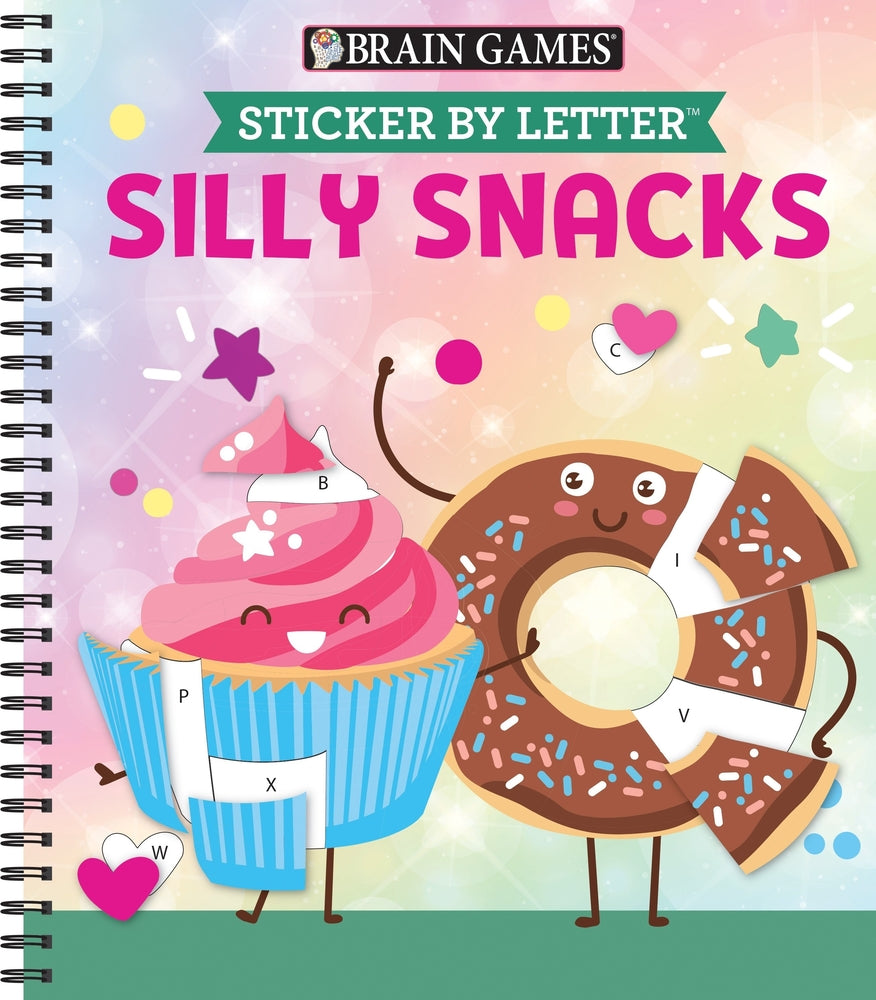 Book cover for Brain Games - Sticker by Letter: Silly Snacks