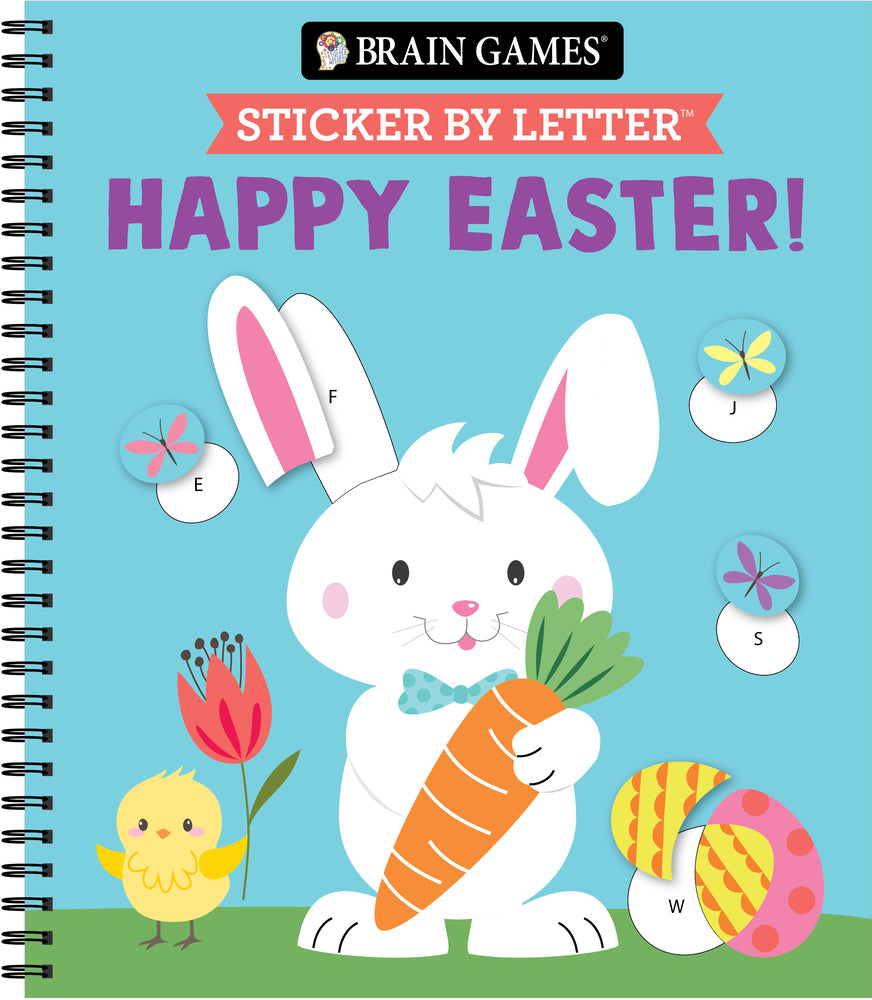 Book cover for Brain Games - Sticker by Letter: Happy Easter!