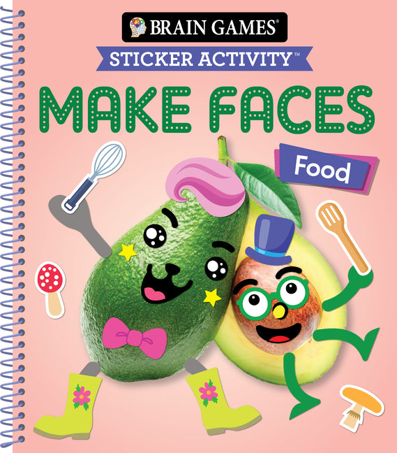 Book cover for Brain Games - Sticker Activity - Make Faces: Food (Age 3 Years and Up): Volume 2
