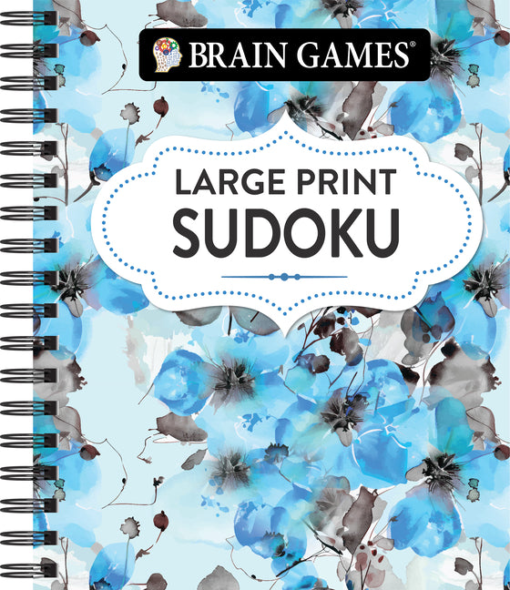 Book cover for Brain Games - Large Print Sudoku (Floral)
