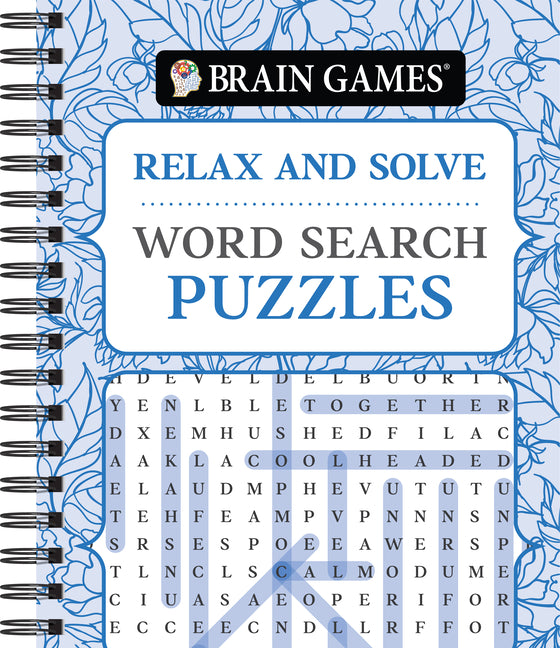 Book cover for Brain Games - Relax and Solve: Word Search Puzzles (Pattern Cover)