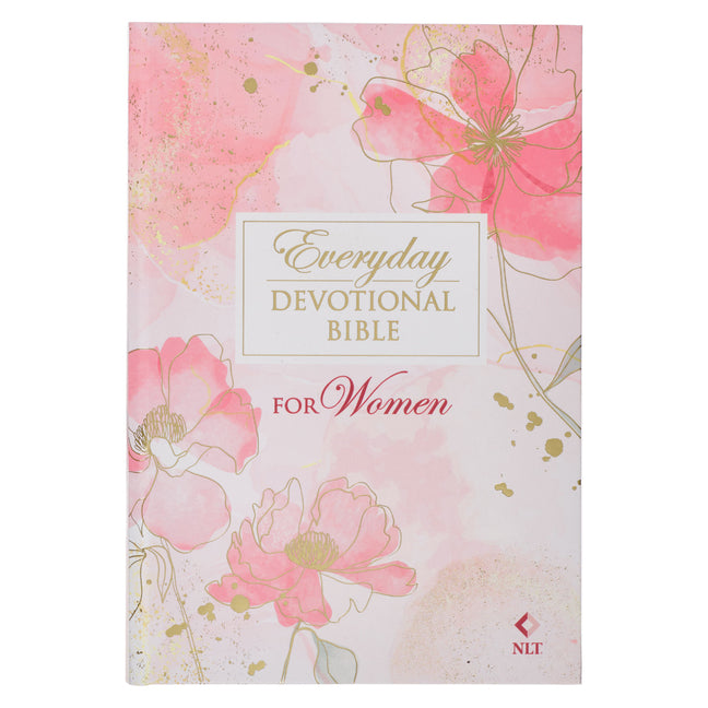 Book cover for NLT Holy Bible Everyday Devotional Bible for Women New Living Translation, Pink Printed Floral