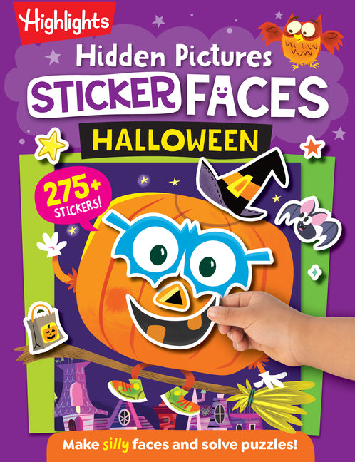 Book cover for Hidden Pictures Sticker Faces: Halloween: Halloween Crafts Activity Book with Pumpkin Faces and Over 200 Silly Make-A-Face Stickers, Halloween Gift fo