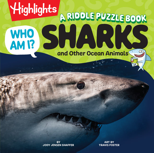 Book cover for Who Am I? Sharks and Other Ocean Animals: Shark Book with Riddles, Fun Facts for Kids, Guessing Games and Visual Puzzles Made for Young Explorers 4-8