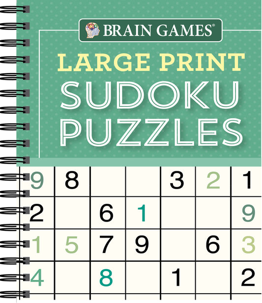 Book cover for Brain Games - Large Print Sudoku Puzzles (Green)