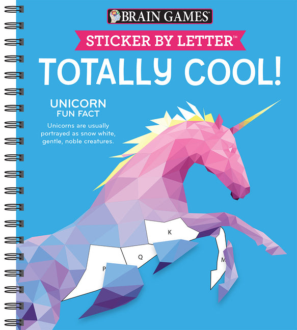 Book cover for Brain Games - Sticker by Letter: Totally Cool! (Sticker Puzzles - Kids Activity Book)