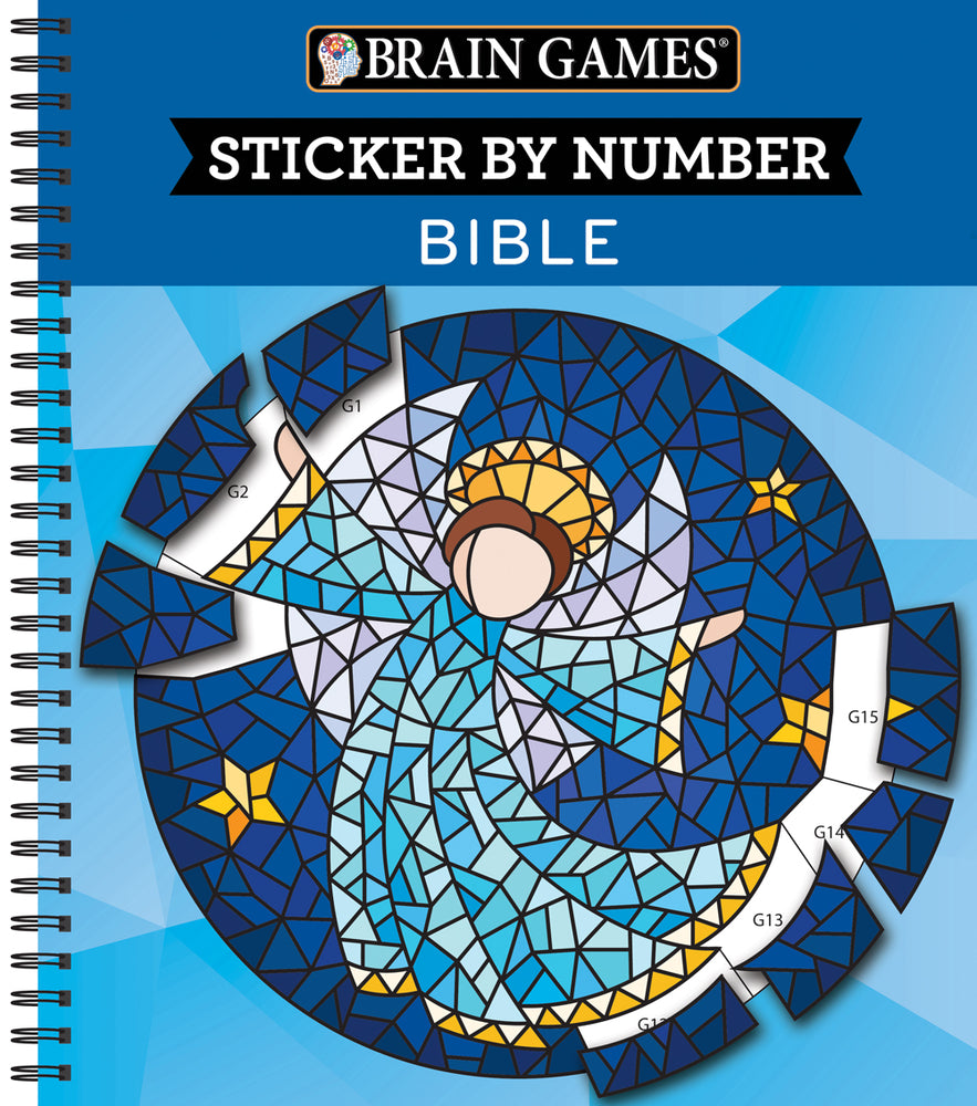 Book cover for Brain Games - Sticker by Number: Bible (28 Images to Sticker)