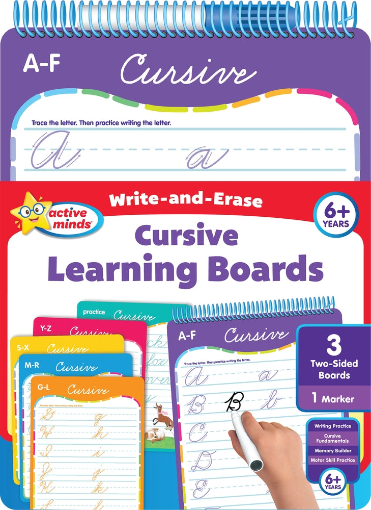 Book cover for Active Minds Write-And-Erase Cursive Learning Boards