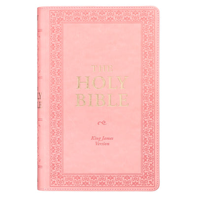 Book cover for KJV Holy Bible, Giant Print Standard Size Faux Leather Red Letter Edition - Ribbon Marker, King James Version, Pink