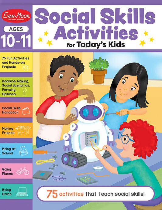 Book cover for Social Skills Activities for Today's Kids, Ages 10 - 11 Workbook