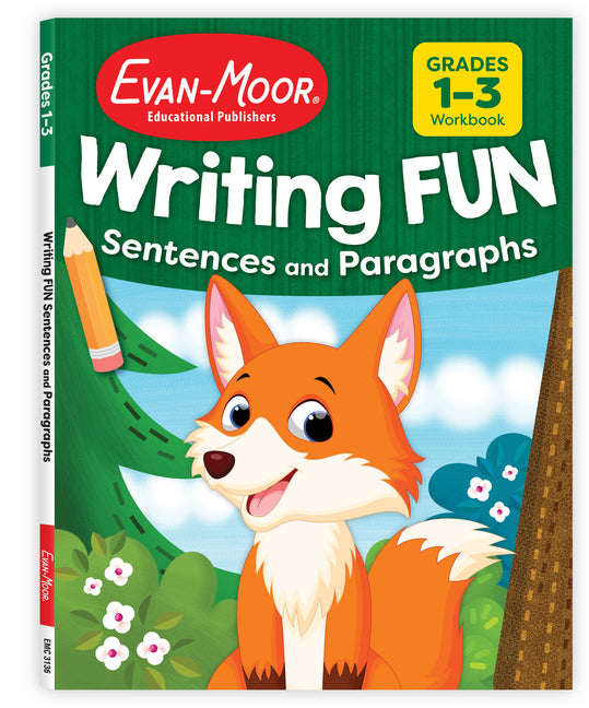 Book cover for Writing Fun Sentences and Paragraphs, Grade 1 - 3 Workbook