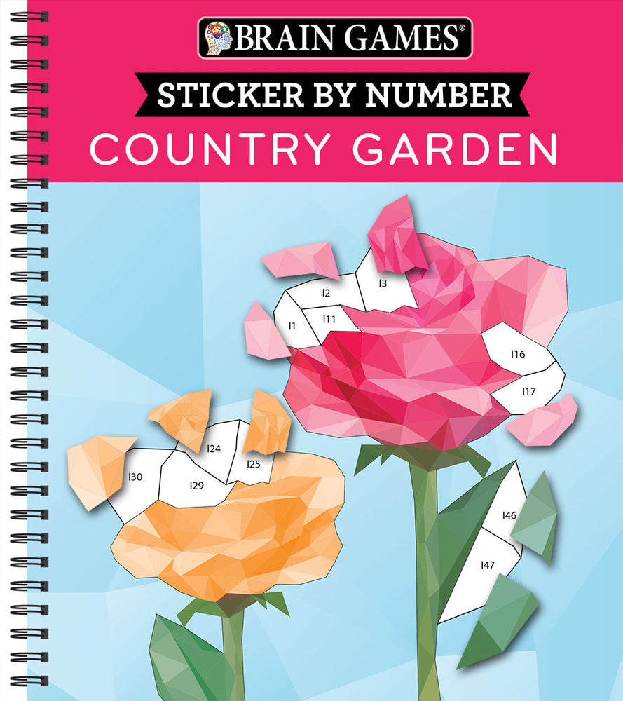Book cover for Brain Games - Sticker by Number: Country Garden