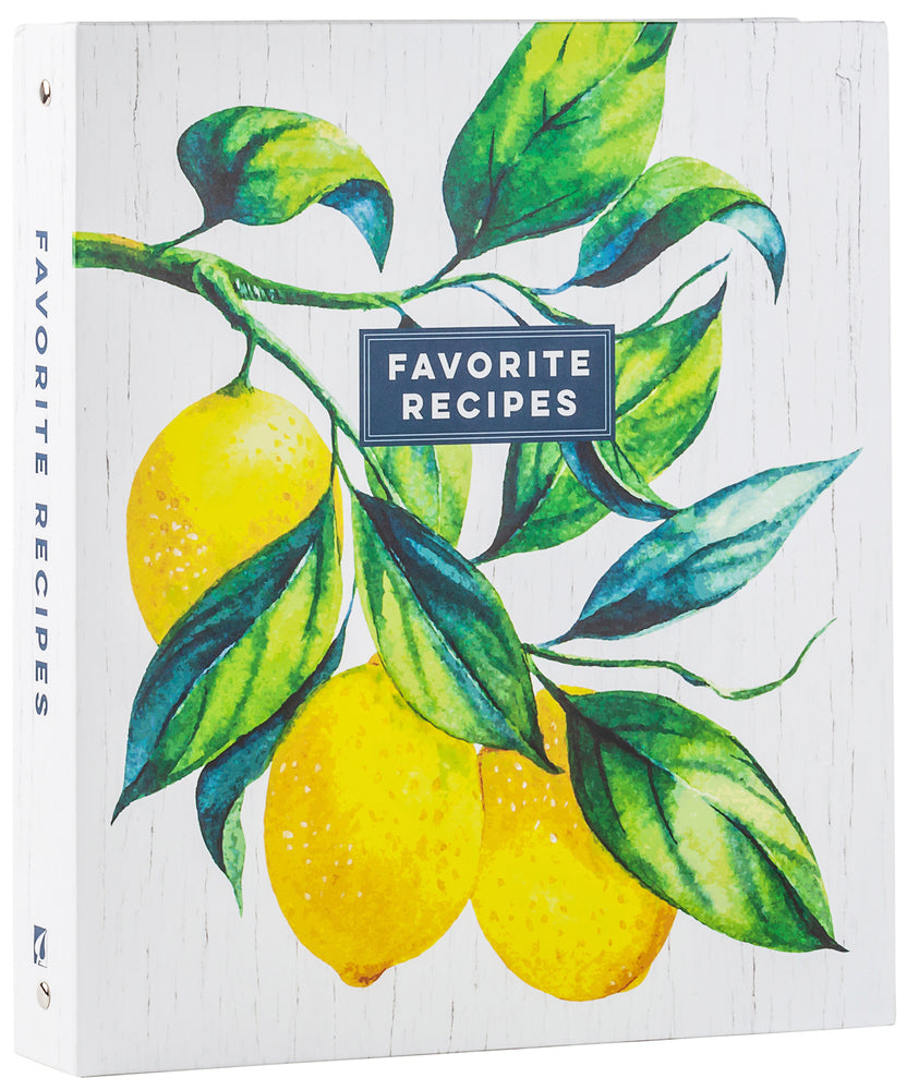 Book cover for Deluxe Recipe Binder - Favorite Recipes (Lemons)