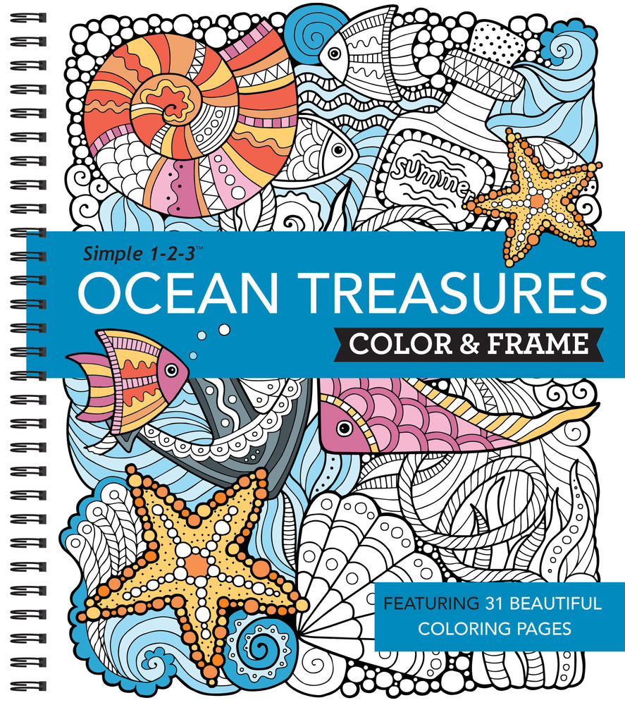 Book cover for Color & Frame - Ocean Treasures (Adult Coloring Book)