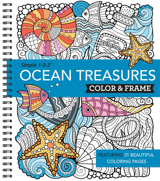 Book cover for Color & Frame - Ocean Treasures (Adult Coloring Book)