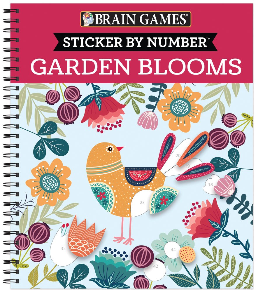 Book cover for Brain Games - Sticker by Number: Garden Blooms