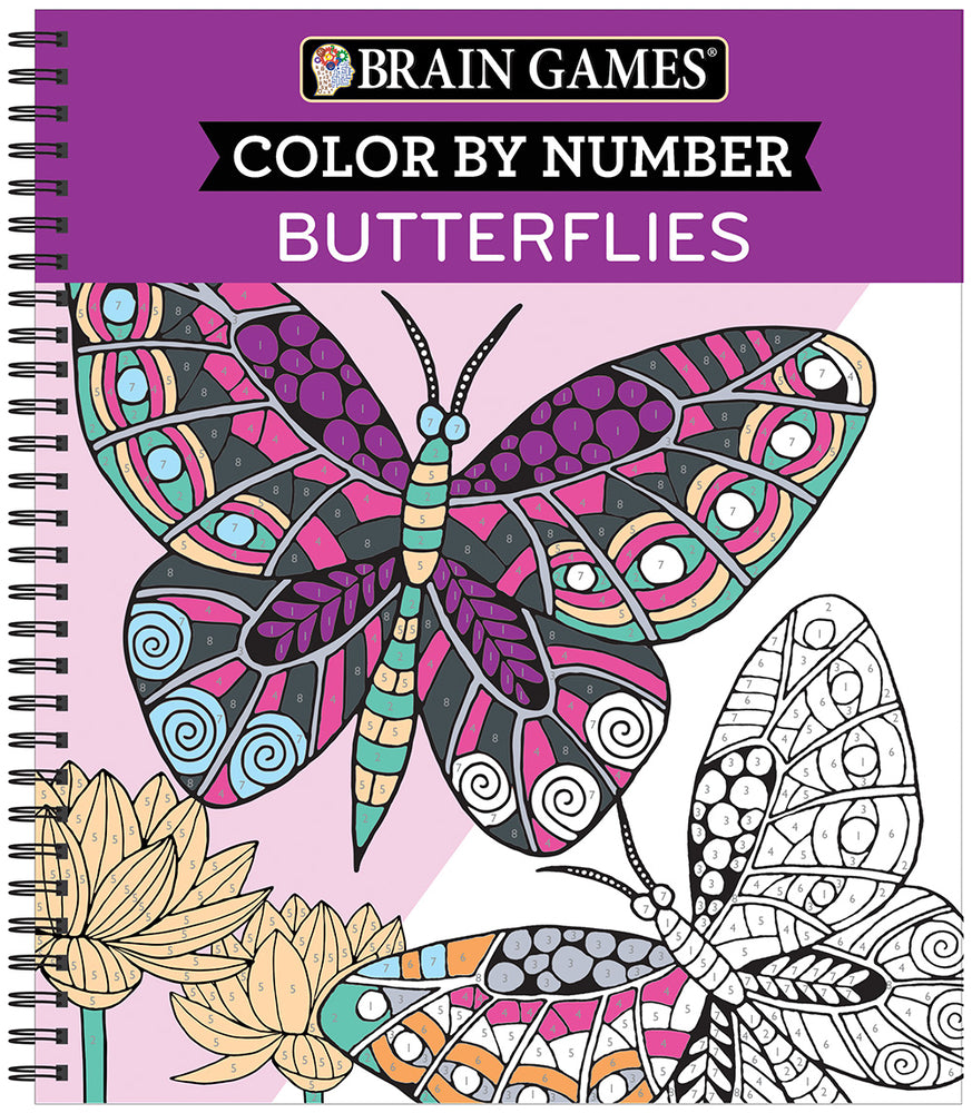 Book cover for Brain Games - Color by Number: Butterflies