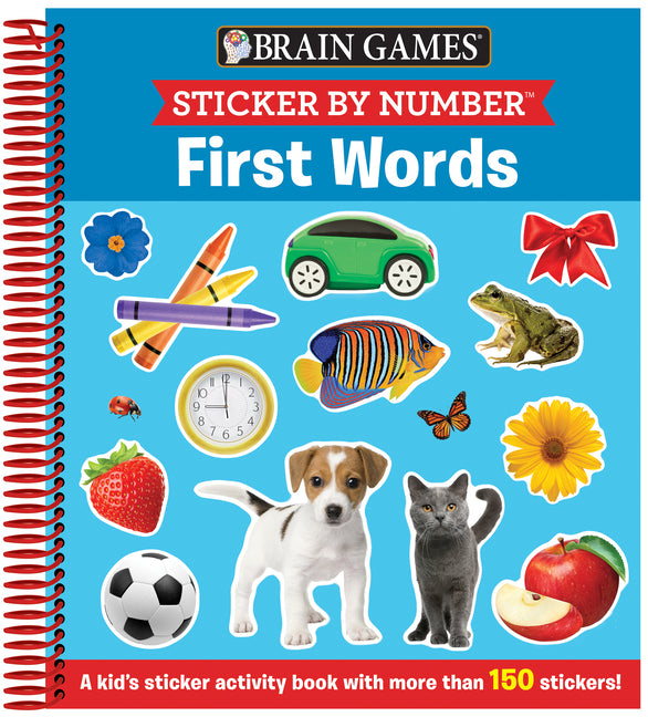 Book cover for Brain Games - Sticker by Number: Safari Animals (for Kids Ages 3-6 - 25 Activities and 150+ Stickers!): A Kid's Sticker Activity Book with More Than 1