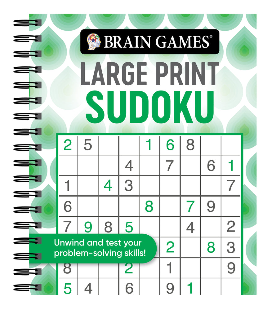 Book cover for Brain Games - Large Print Sudoku (Swirls)