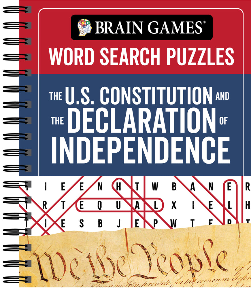 Book cover for Brain Games - Word Search Puzzles: The U.S. Constitution and the Declaration of Independence