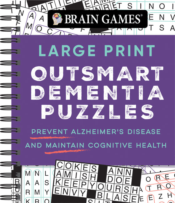 Book cover for Brain Games - Large Print Outsmart Dementia Puzzles: Prevent Alzheimer's Disease and Maintain Cognitive Health