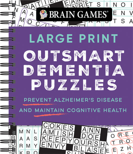Book cover for Brain Games - Large Print Outsmart Dementia Puzzles: Prevent Alzheimer's Disease and Maintain Cognitive Health